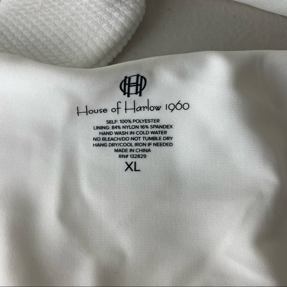 HOUSE OF HARLOW 1960 NWT X REVOLVE KNOT TIE RIBBED CROP WHITE TANK TOP XL - Picture 6 of 6